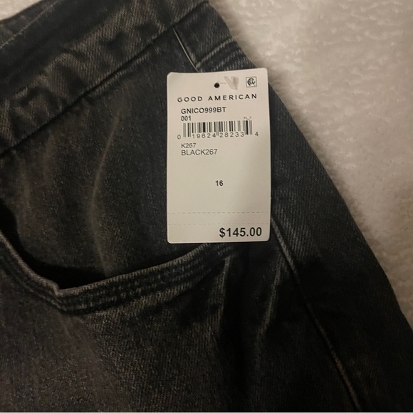 NWT Good American Good 90's Icon Straight Leg Jeans in Black Women's 16 - Picture 9 of 12